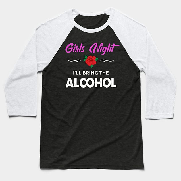 Girls Night Alcohol designs Baseball T-Shirt by KuTees